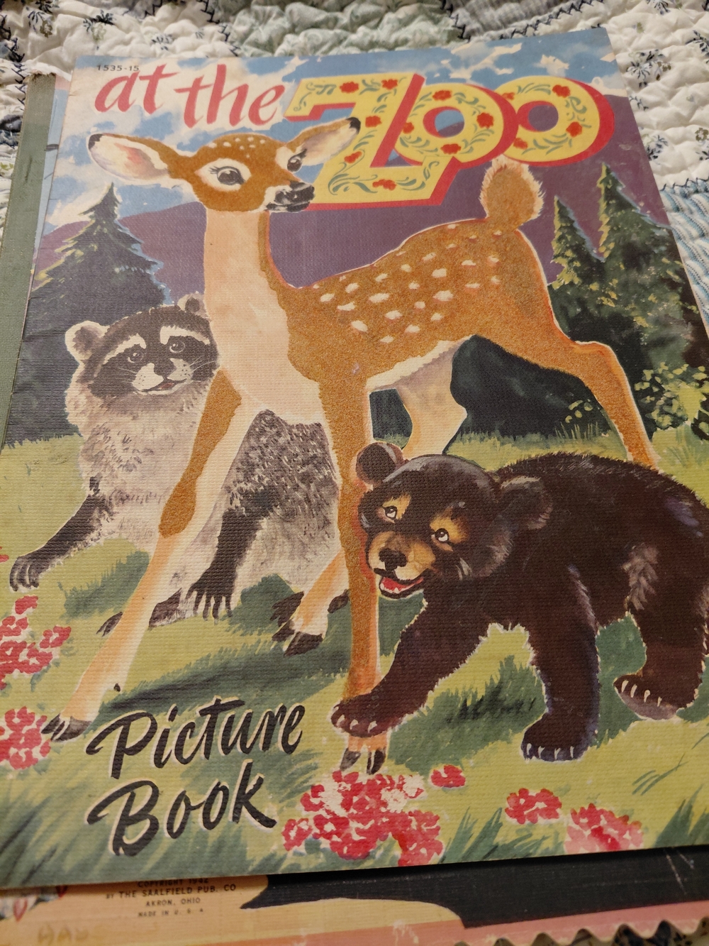 At the Zoo Picture Book – Vintage Animal Illustration Cover 1949